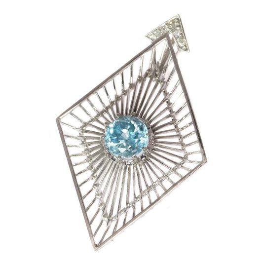 Vintage Chris Steenbergen Diamond and Starlite White Gold Pendant