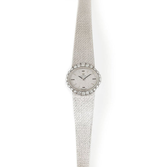 Vintage Ladies Omega 18ct White Gold and Diamond Cocktail Watch