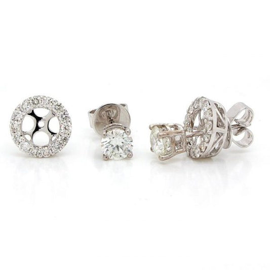 Diamond Stud Earrings with Removeable Halo Surrounds, GIA Certified