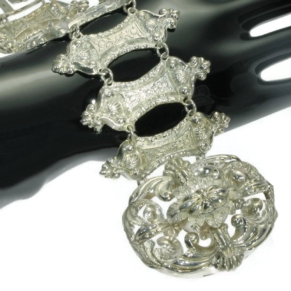 Antique Early Victorian French Silver Bracelet