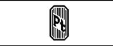 A Pt stamp in black and white