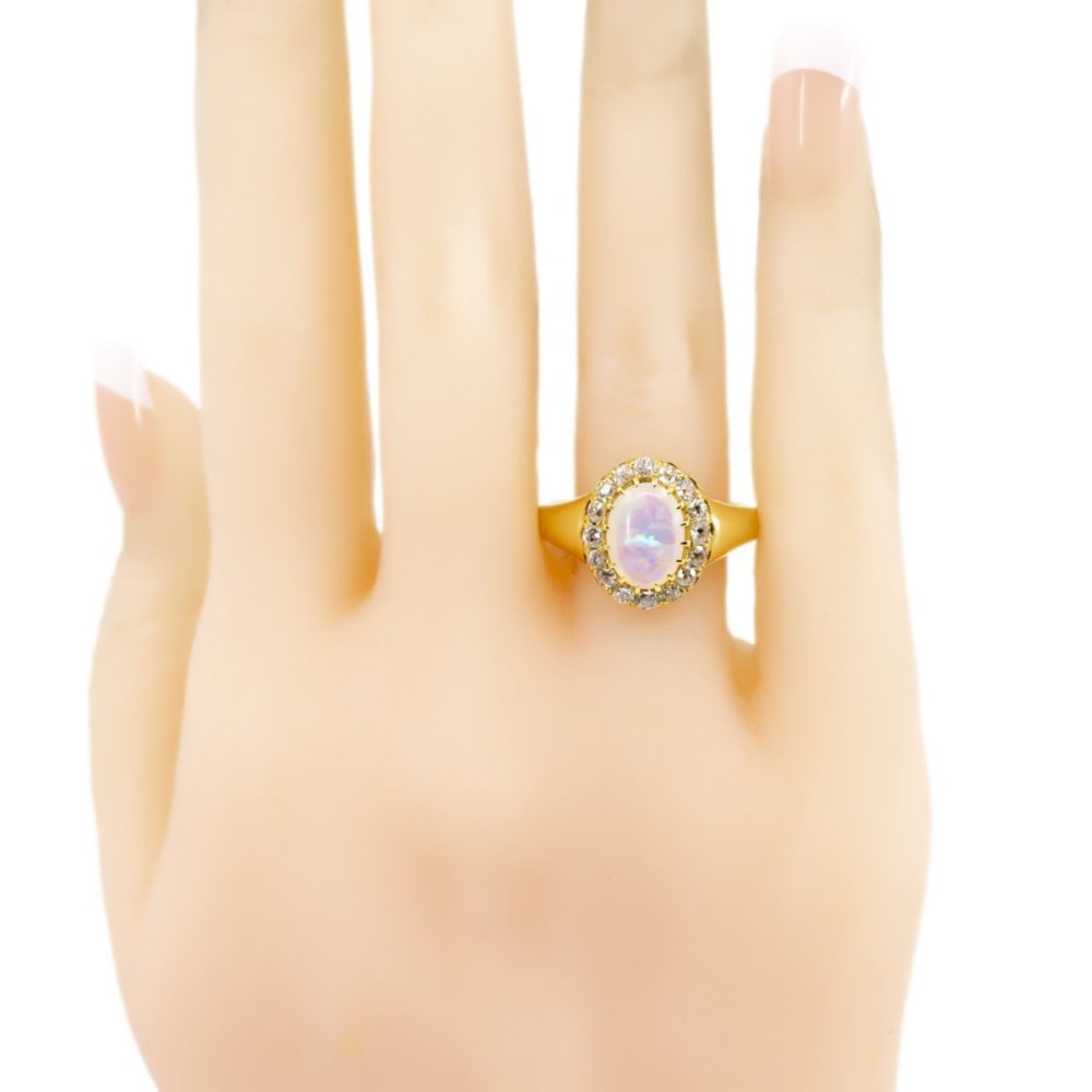 Antique Victorian Opal and Diamond Ring