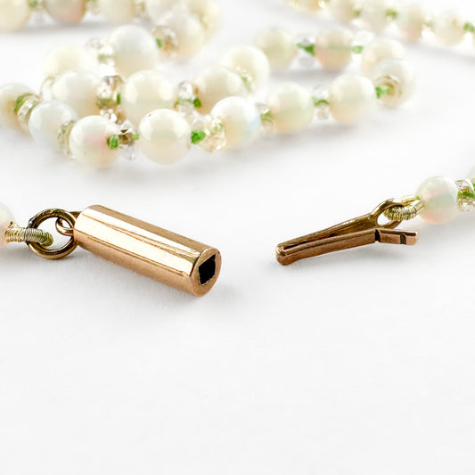 Antique 19" Graduated Opal Bead Necklace
