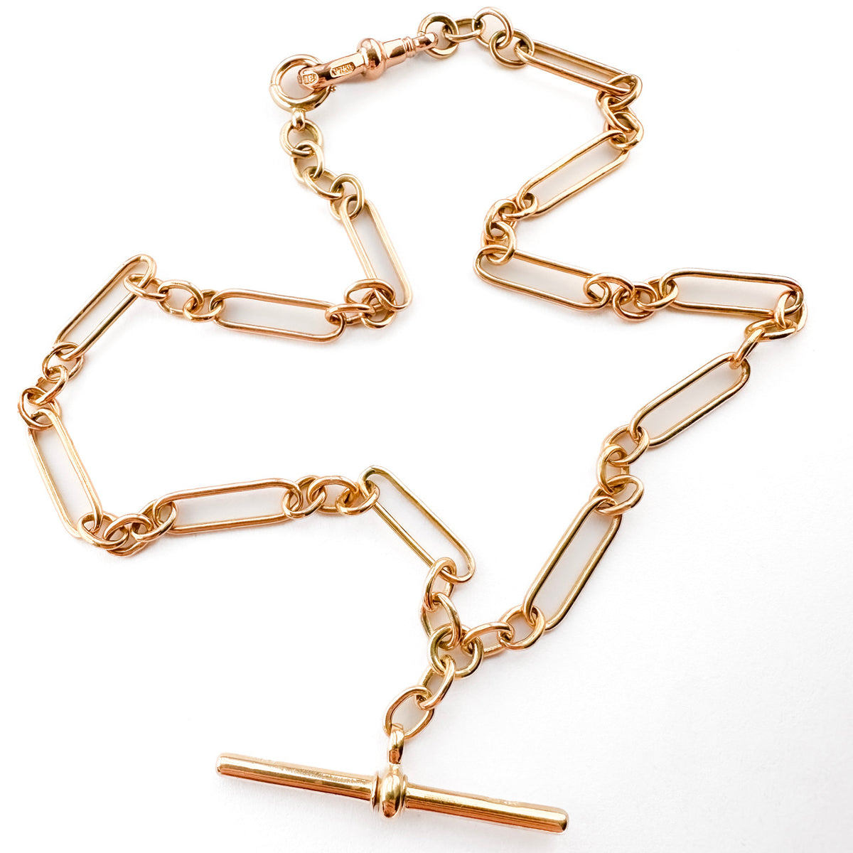 Antique 17.5" Trombone Link Albert Chain