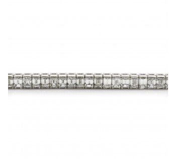 Emerald-Cut Diamond and Platinum Line Bracelet, 14.84 carat total