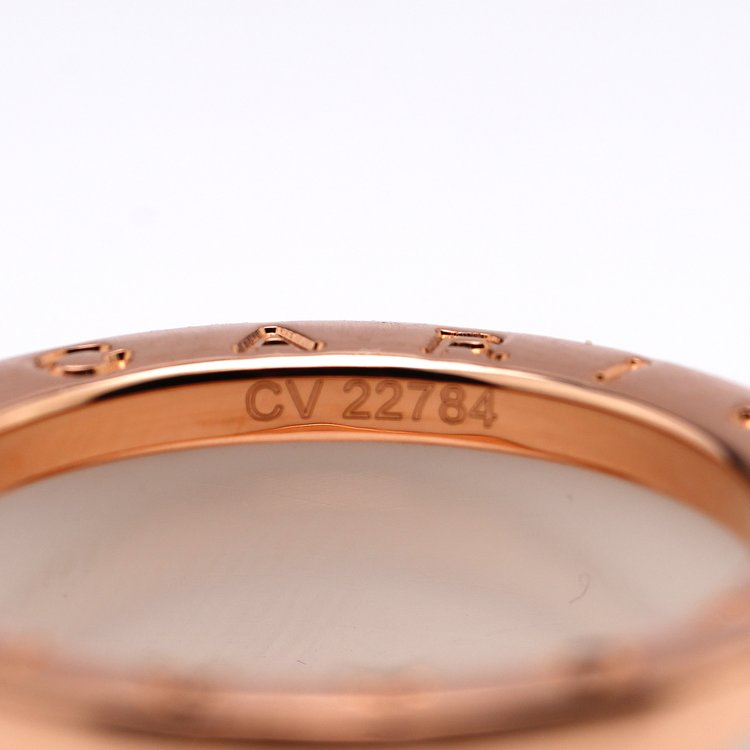 Bvlgari B Zero 1 White Ceramic Ring in 18ct Rose Gold