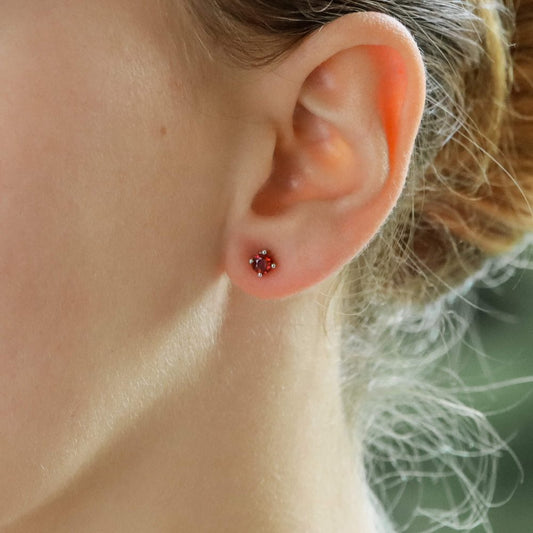 0.59ct Ruby Single Stone Stud Earrings