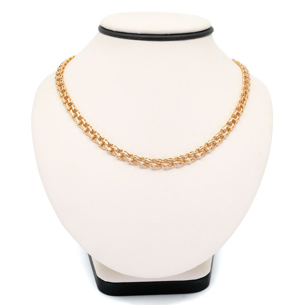 Vintage Bismark Link Necklace In 14 Carat Yellow Gold