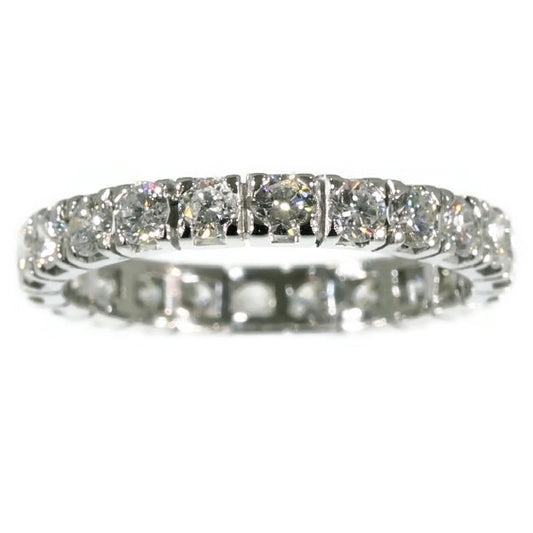 Vintage 2.20ct Diamond Full Eternity 18ct White Gold Ring