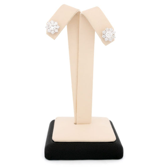 1.66ct Diamond Cluster Stud Earrings, H VS1