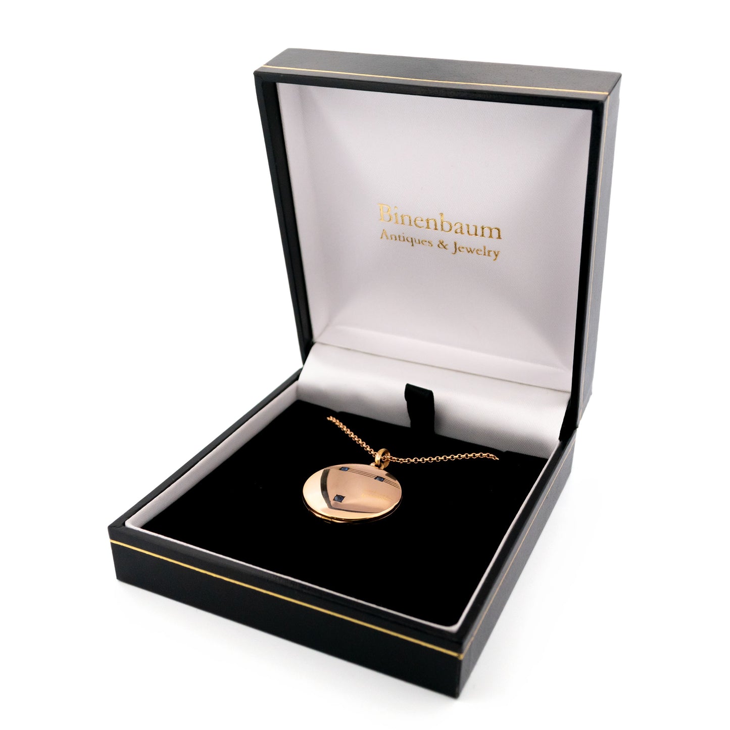 Antique 14 Carat Yellow Gold Sapphire Locket Pendant