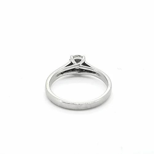 Diamond Solitaire Engagement Ring with Diamond Shoulders, 0.50 carats