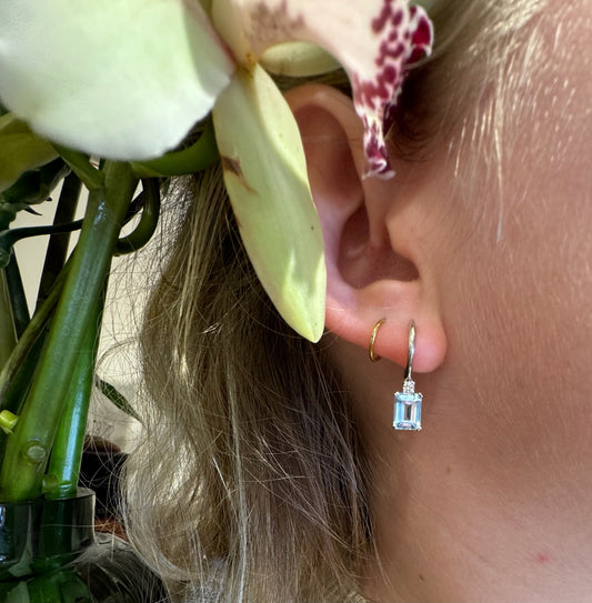 Diamond Topaz 18k Pendant Earrings 16202-8745
