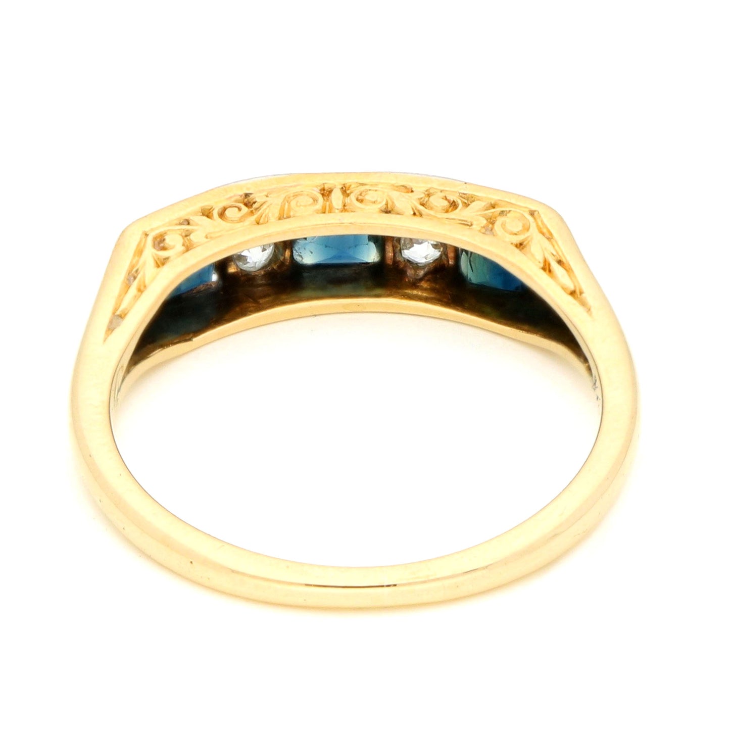 Sapphire Diamond 14k Row Ring 16615-8899