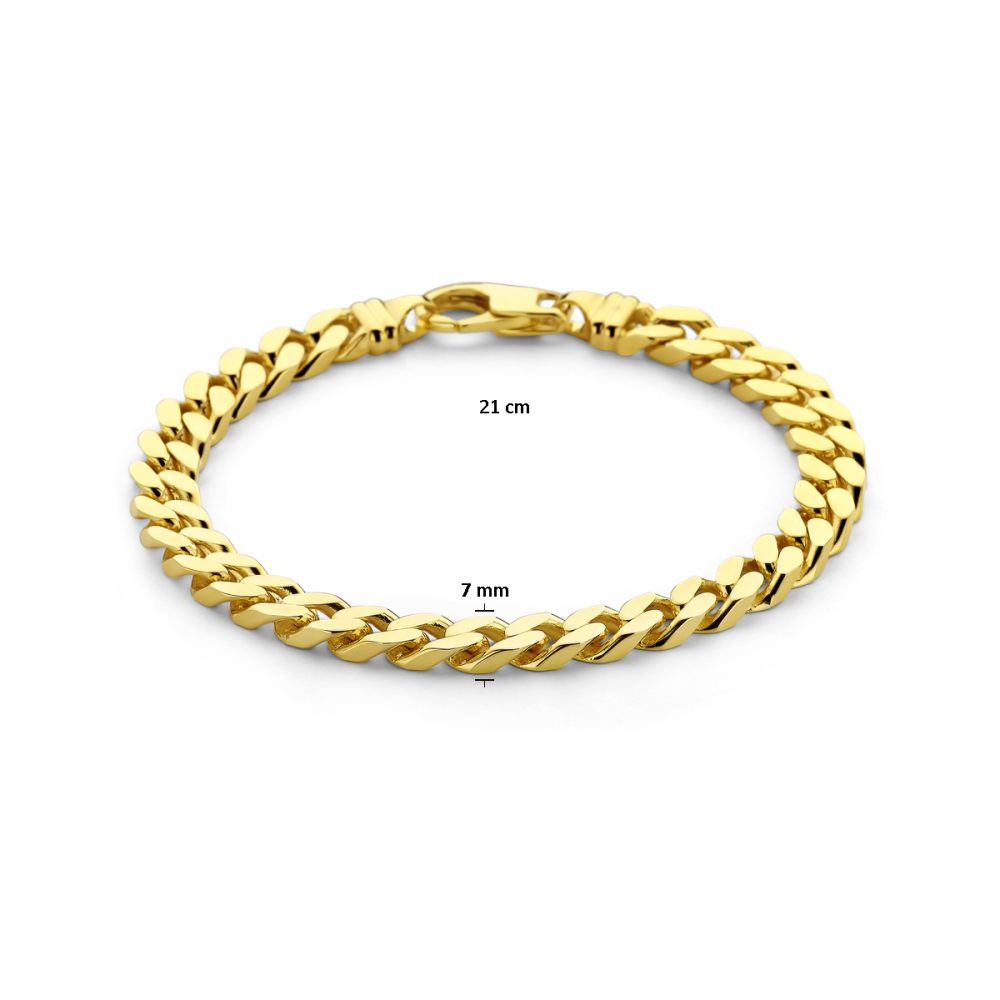 Modern 14ct Yellow Gold Curb Link Bracelet