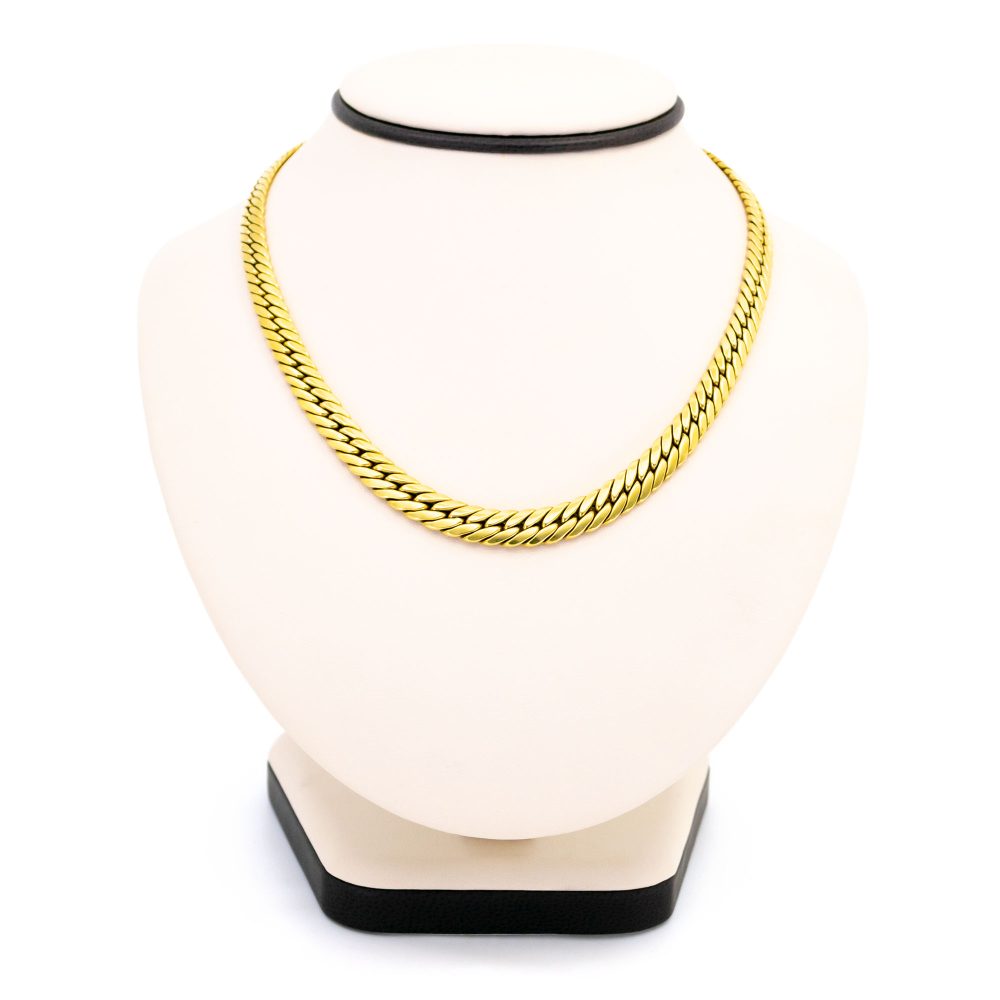 Vintage 18 Carat Yellow Gold Curb Link Necklace