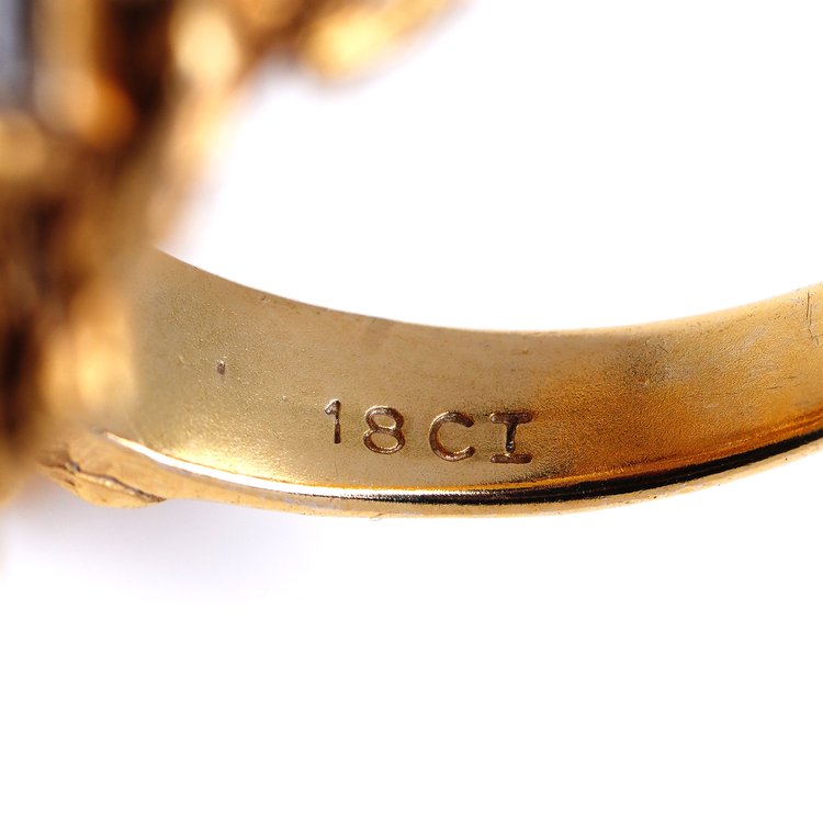 Vintage Sapphire Diamond 18ct Yellow Gold Dress Ring