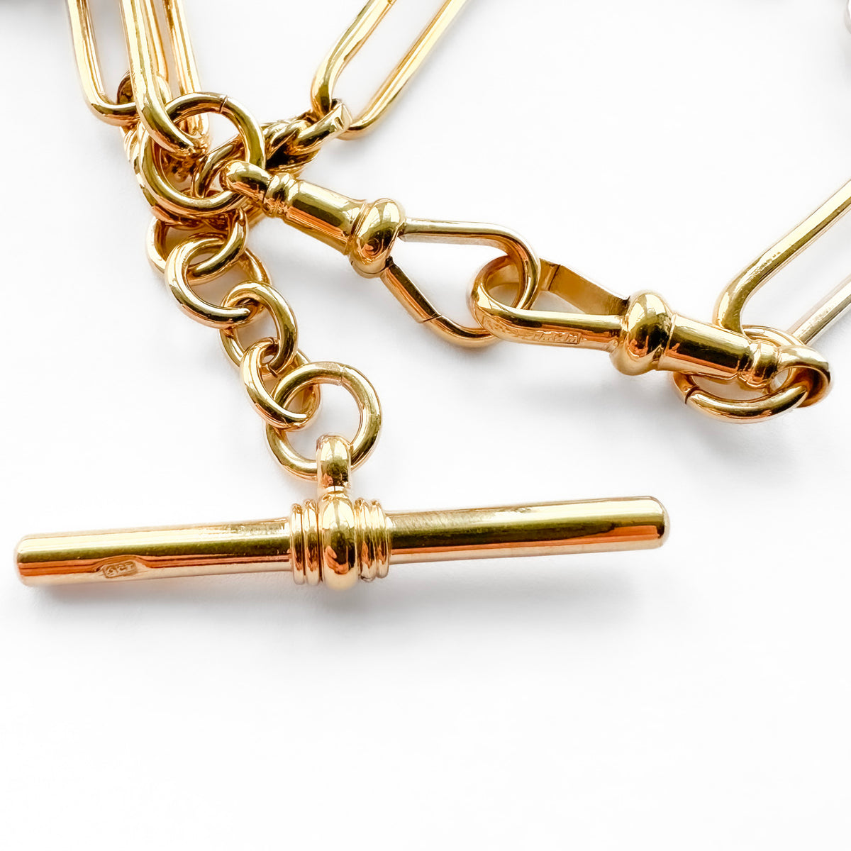 Antique Edwardian 17.5" Trombone Link Albert Chain