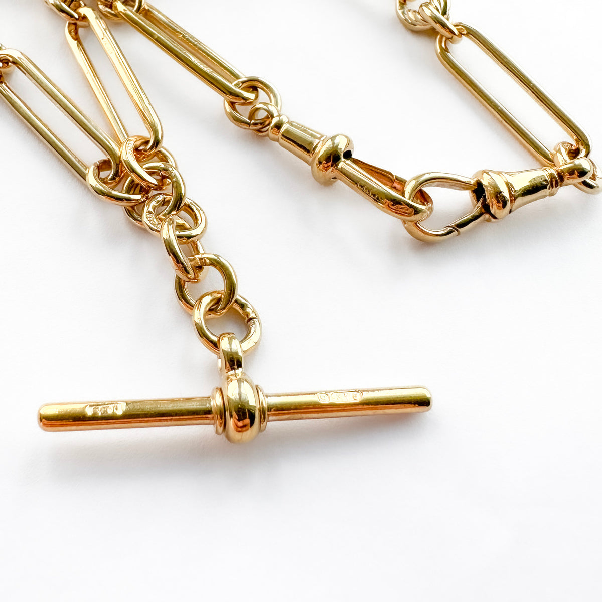 Edwardian 16.5" Trombone & Knot Link Albert Chain