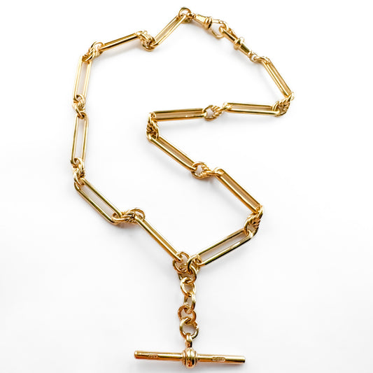 Edwardian 16.5" Trombone & Knot Link Albert Chain