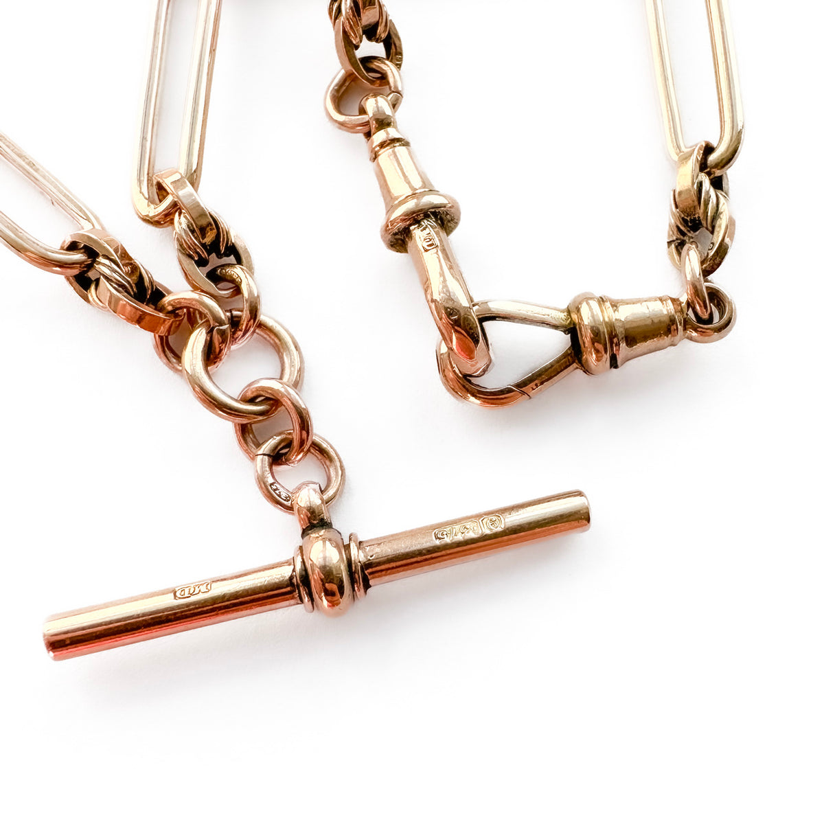 Edwardian Trombone & Squared Love Knot Albert Chain