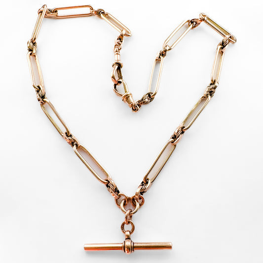Edwardian Trombone & Squared Love Knot Albert Chain