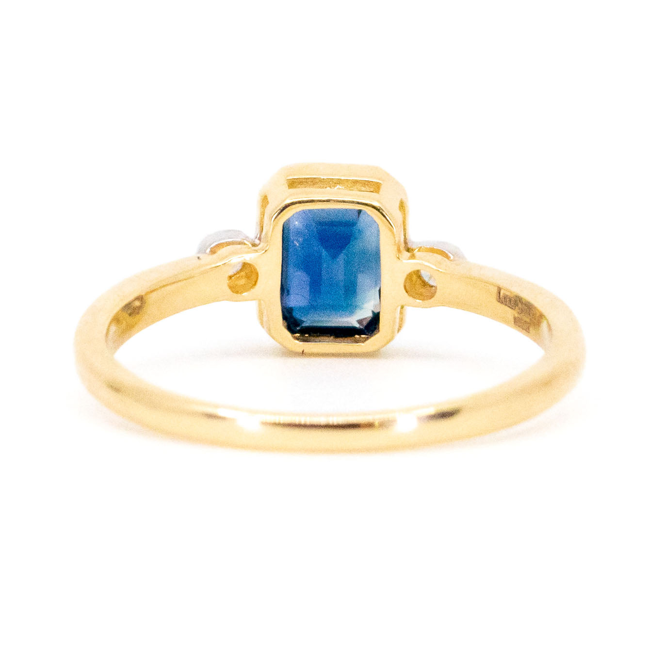 Diamond Sapphire 14k Rectangle-Shape Ring 17009-9059