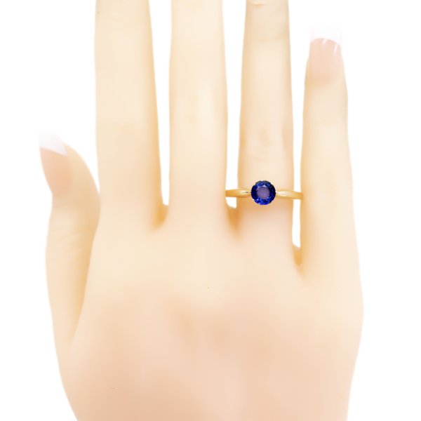 Vintage Sapphire Solitaire Engagement Ring