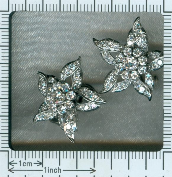 Vintage Brilliant Cut Diamond Ear Clips, 3.50ct