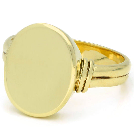 14k Plain Oval Shape Gold Signet Ring 17496-9209