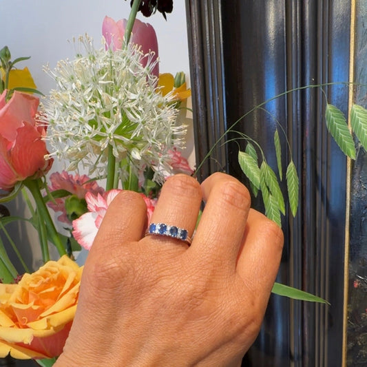 Diamond Sapphire 14k Row Ring 17515-9263