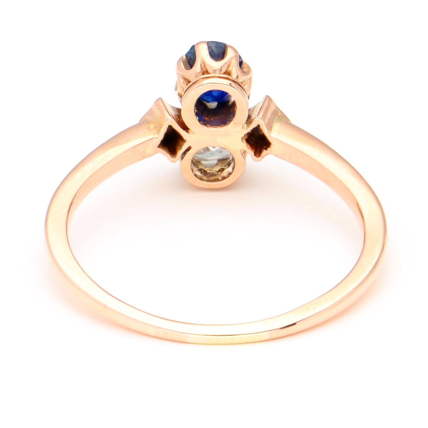 Diamond Sapphire 14 Carat Gold Toi Et Moi Ring