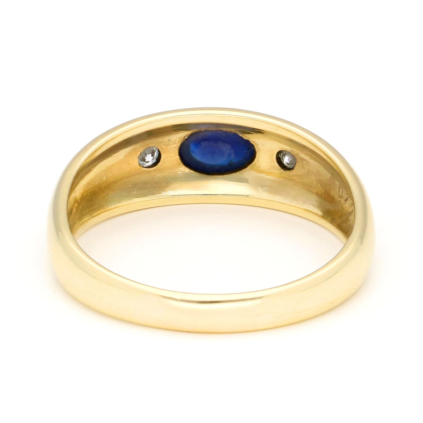 Diamond Sapphire 14 Carat Gold Gypsy Ring