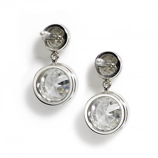 Old Cut Diamond Drop Earrings, 2.36 carat total