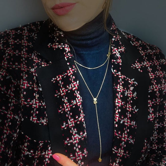 Gucci 18ct Yellow Gold Long Chain Necklace with G Logo Cubes