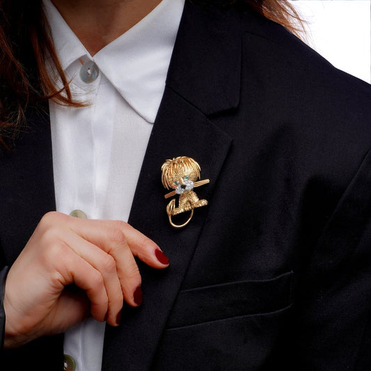 Van Cleef Arpels Lion Ebouriffe Lion Clip Brooch
