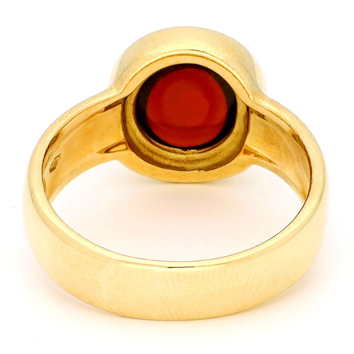 Vintage 18 Carat Yellow Gold Garnet Solitaire Ring, 4.00 Carats