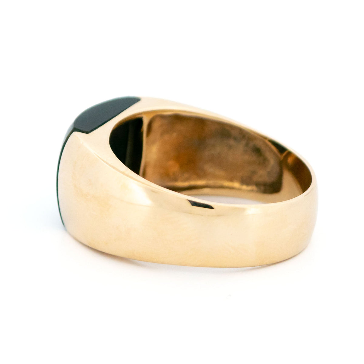 Vintage 9 Carat Yellow Gold Hawk's Eye Quartz Band Ring