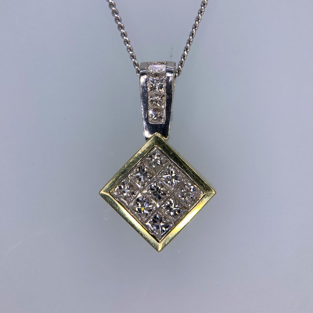 Contemporary Pavé Diamond Pendant