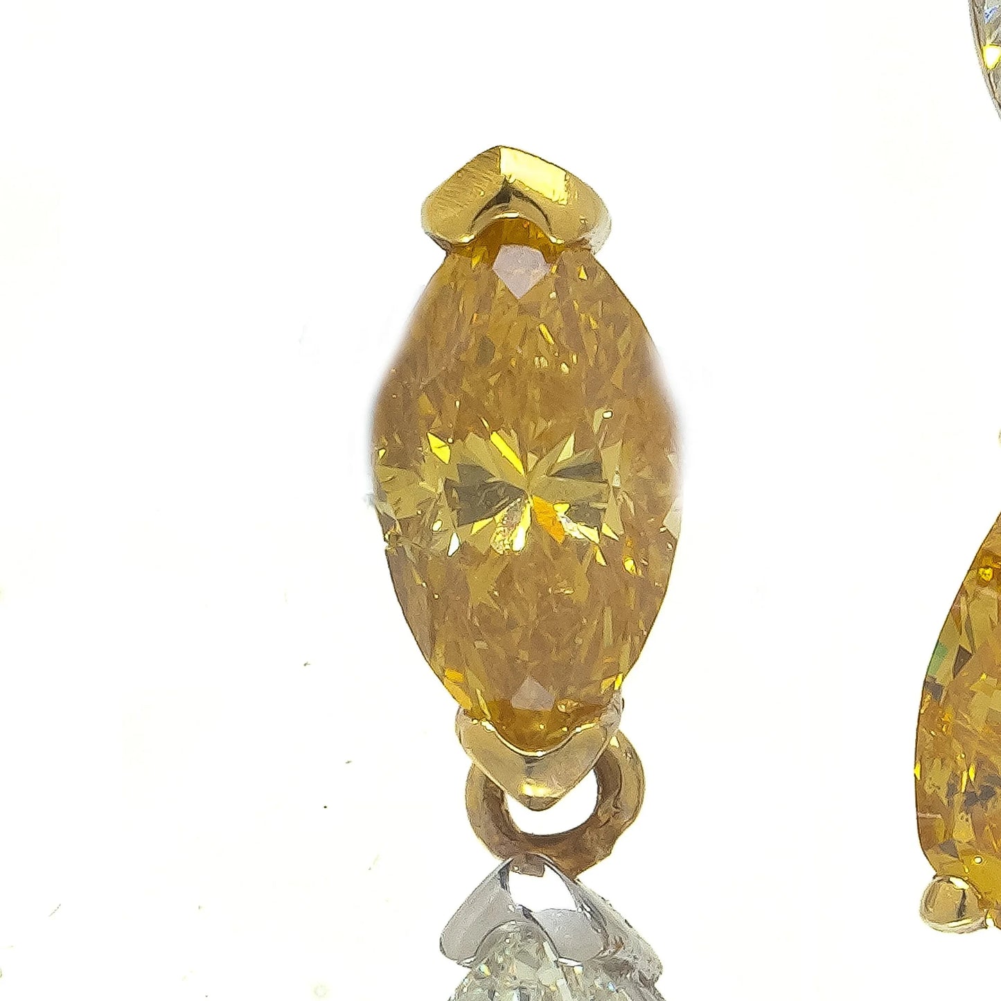 18 ct Gold Fancy Yellow And White Diamond Drop Earrings