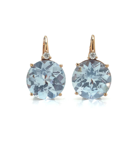 18 ct Gold Synthetic Spinel And Diamond Drop Earrings