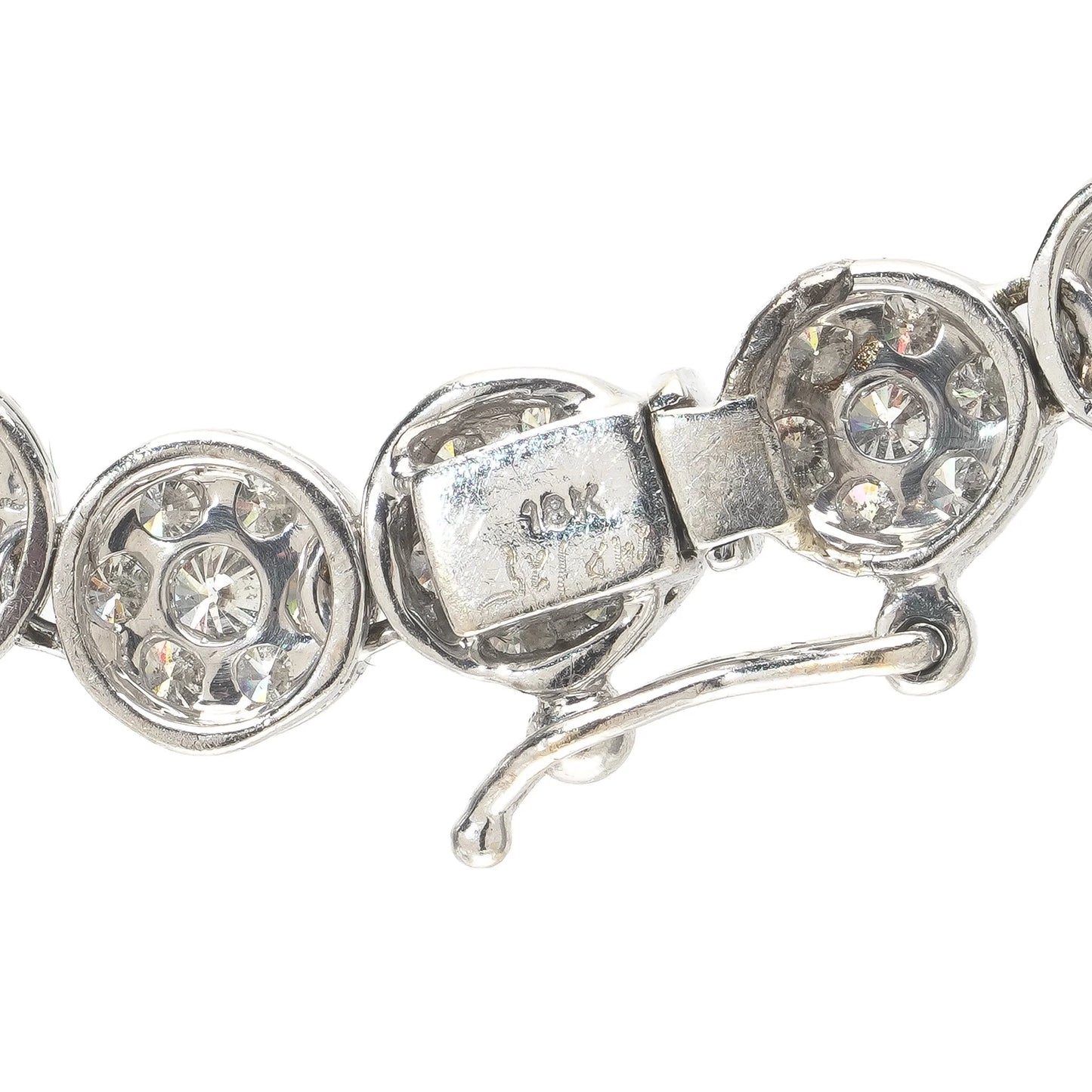 18 ct White Gold Diamond Cluster Necklace, Approx. 22 ct