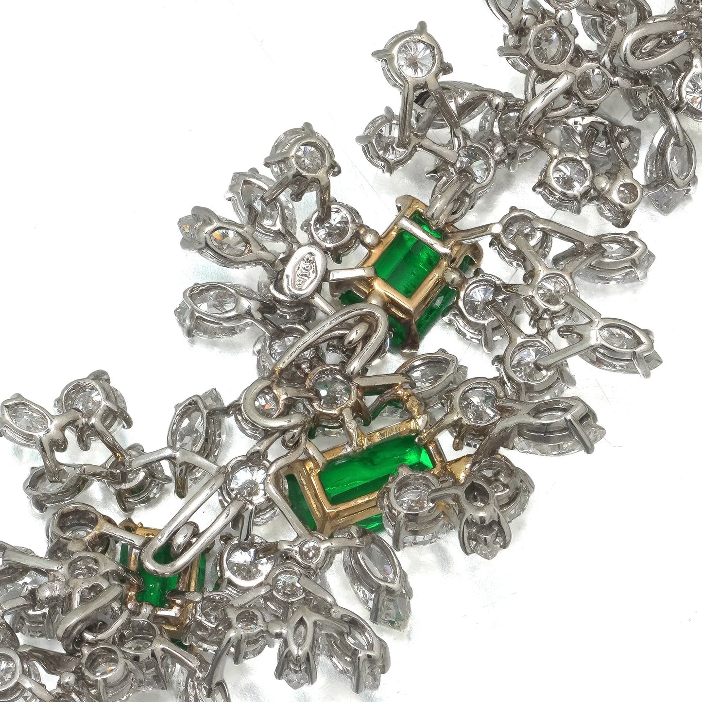 18 ct White Gold Colombian Emerald And Diamond Necklace / Bracelet