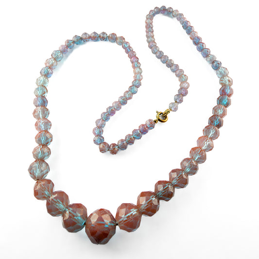 Antique Saphiret Graduated Faceted Bead Necklace