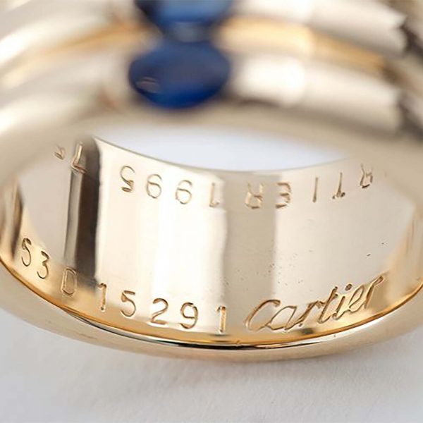Cartier 18ct Gold Triple Ring Band with Sapphires