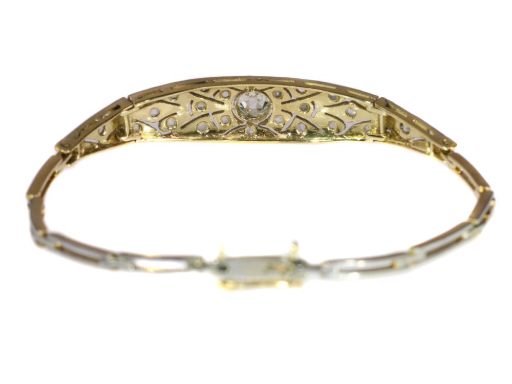 Antique Art Deco Diamond Bracelet in 18ct Yellow and White Gold