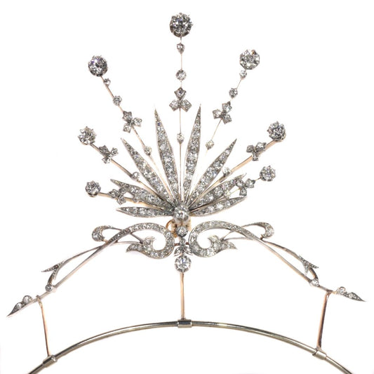 Belle Epoque Diamond Tiara/Pendant/Necklace/Brooch, 6.65 carat total
