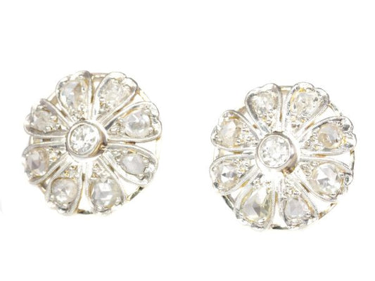 Antique Art Deco Rose Cut Diamond Earrings