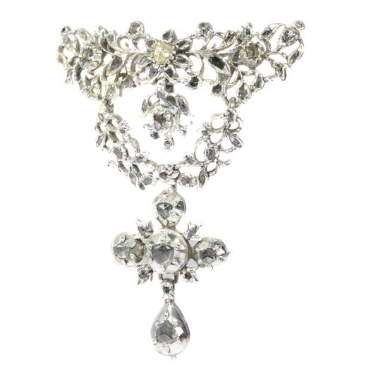 Antique Georgian Diamond Set Flemish Cross Pendant