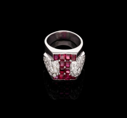 1950s Oscar Heyman Ruby and Diamond Ring